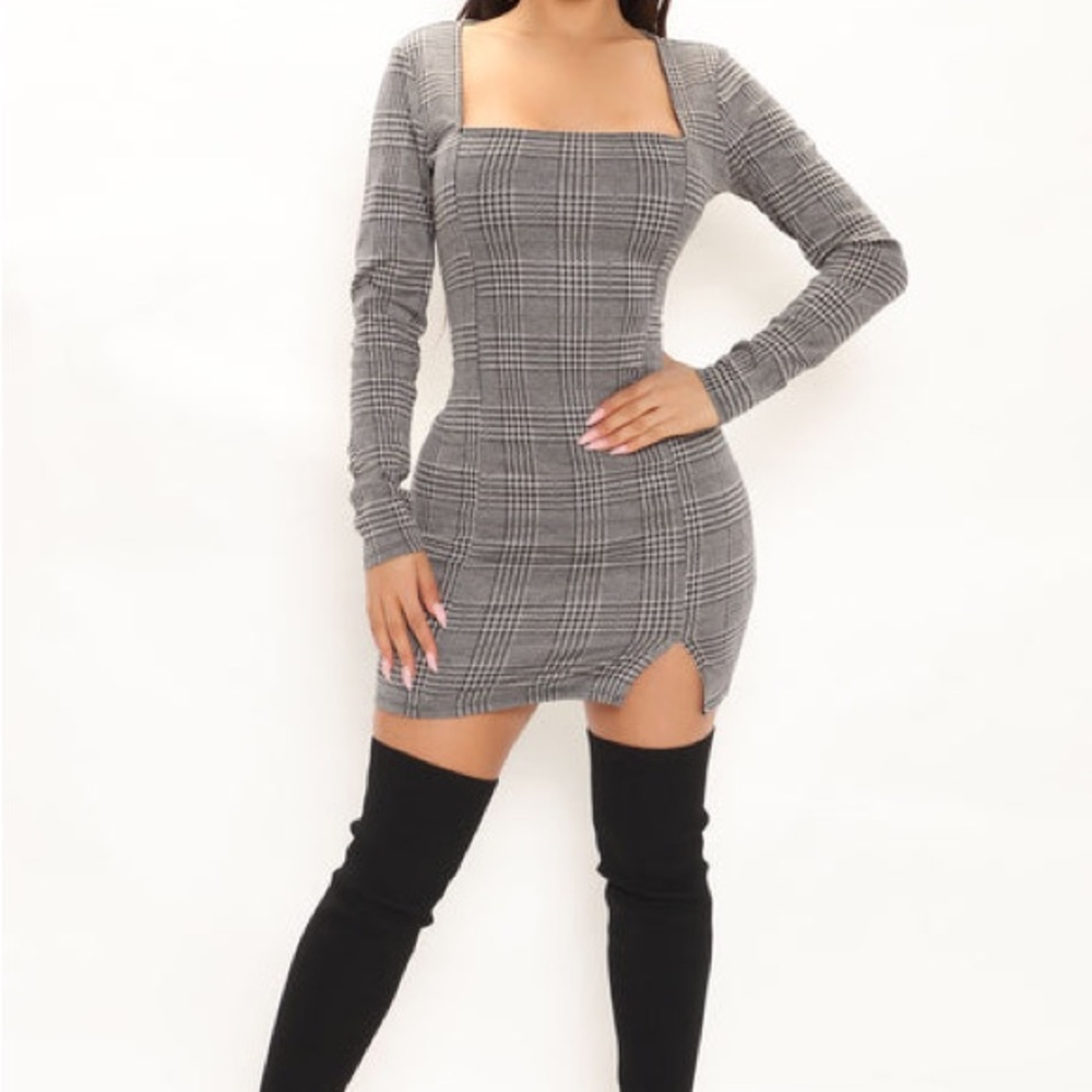Fashion Nova New Boss Plaid Mini Dress